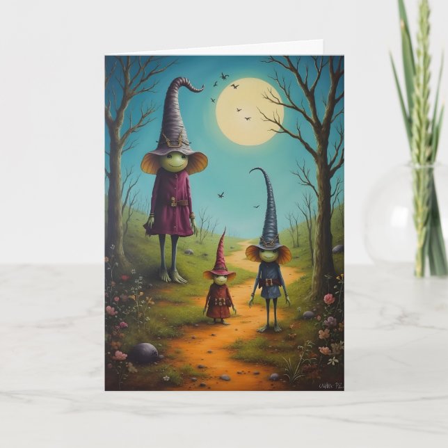 Goblin Mum and Kids Halloween Card (Front)
