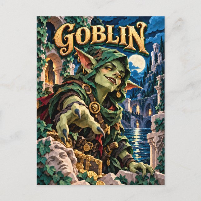 Goblin, Paper Cut Monster Postcard (Front)
