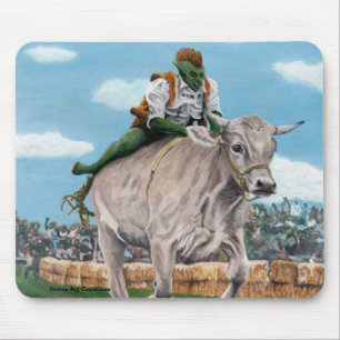 Goblin Rider Ox Racing Fantasy Art Mousepad