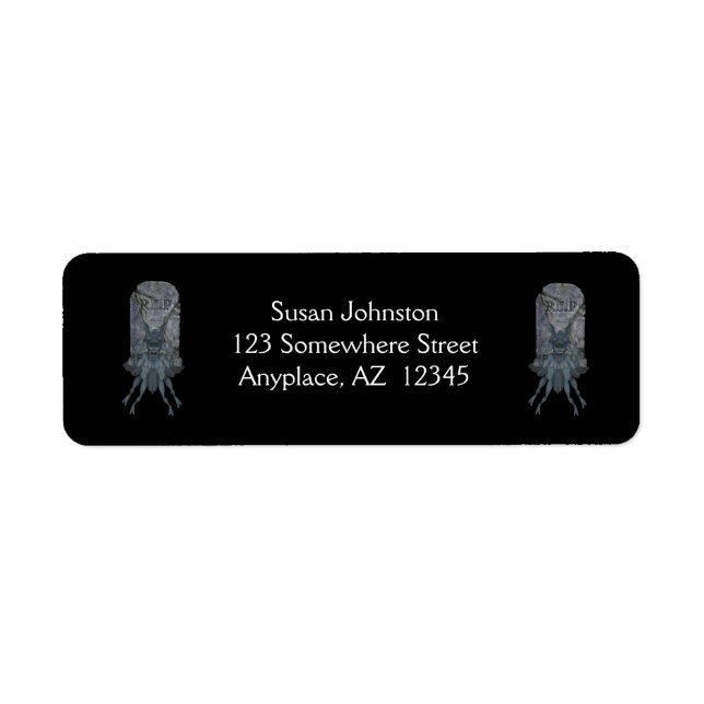 Goblin Tombstone Halloween Address Label (Front)