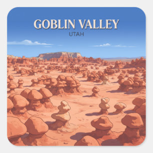 Goblin Valley State Park Green River Utah Square Sticker