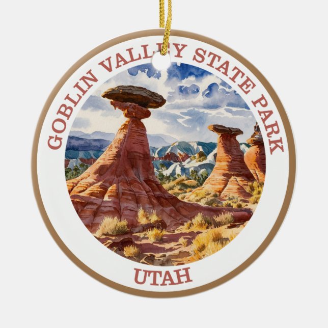 Goblin Valley State Park, Utah  Ceramic Tree Decoration (Front)