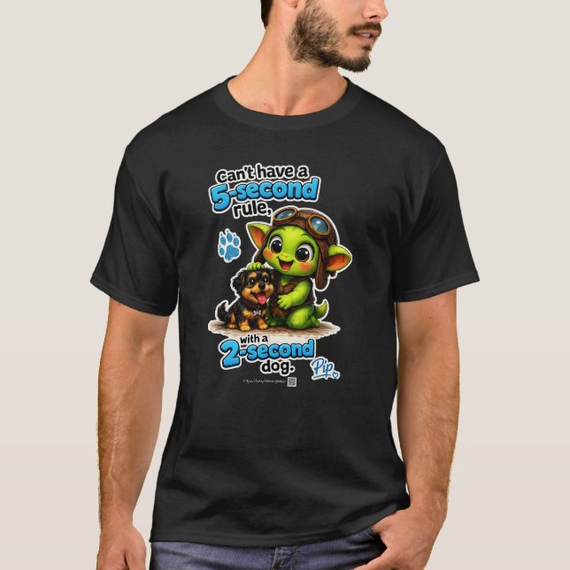 Goblinantics™ Pip™ & The Two‑Second Pup - T-Shirt (Front)