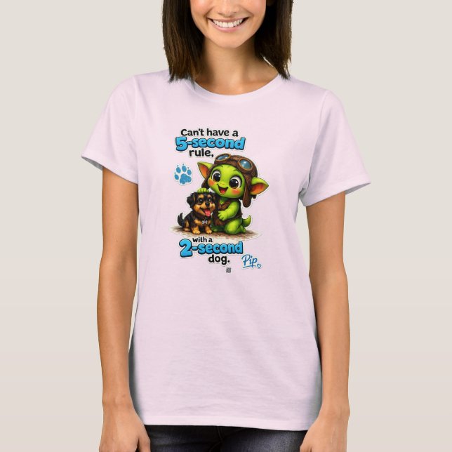 Goblinantics™ Pip™ & The Two‑Second Pup - T-Shirt (Front)