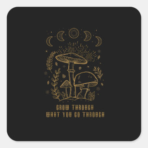 Goblincore Aesthetic Academia Cottagecore Mushroom Square Sticker