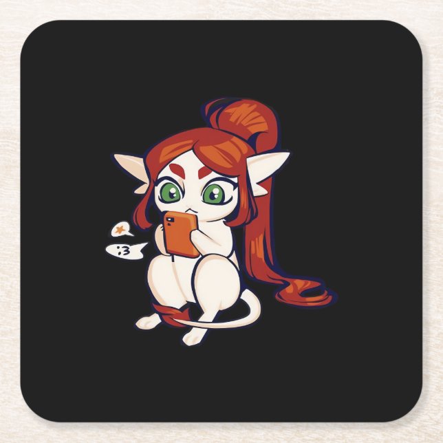 Goblincore Ariral Classic Square Paper Coaster (Front)