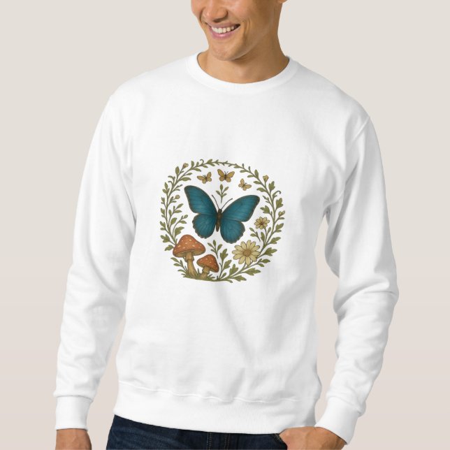 Goblincore Butterfly Fairycore Botanical Apparel C Sweatshirt (Front)