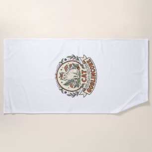 Goblincore Cat Goblincore Cat Vintage Vector Art S Beach Towel