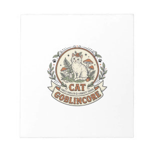 Goblincore Cat Goblincore Cat Vintage Vector Art S Notepad