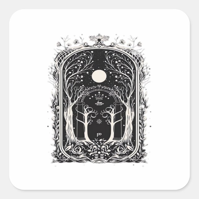 Goblincore Fantasy Gate To  Classic Square Sticker (Front)