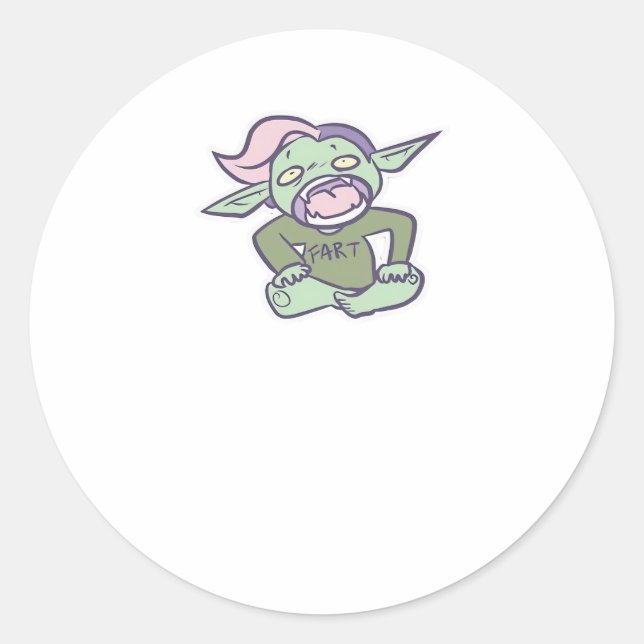 Goblincore Fart Goblin Classic Classic Round Sticker (Front)
