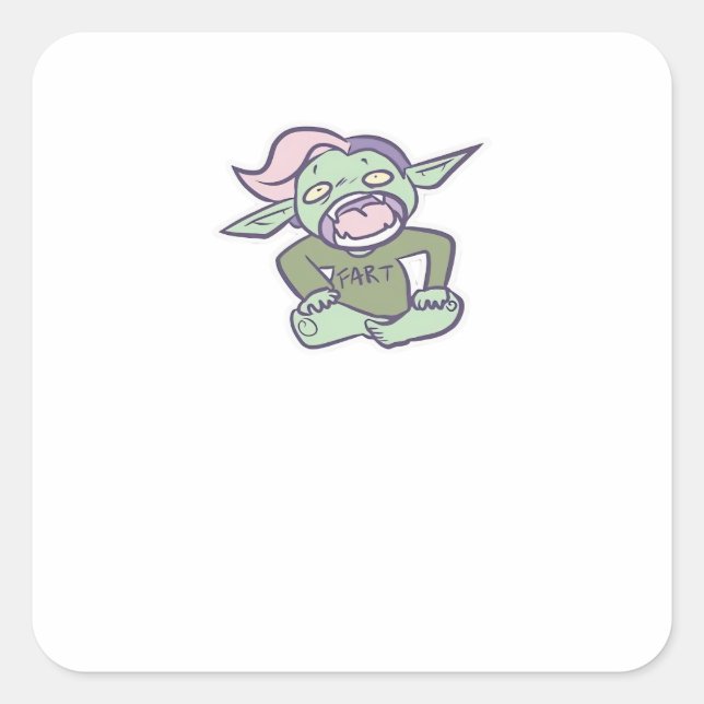 Goblincore Fart Goblin Classic Square Sticker (Front)
