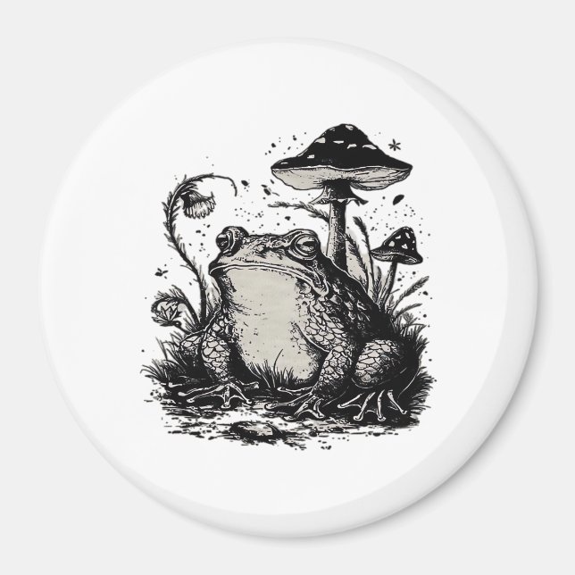 Goblincore Frog Minimal Classic Design Magnet (Front)