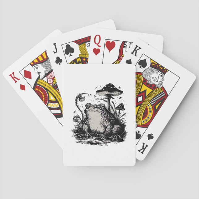 Goblincore Frog Minimal Classic Design Playing Cards (Back)