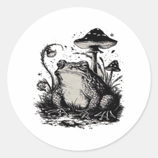 Goblincore Frog Minimal Classic Design Round Sticker