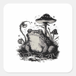 Goblincore Frog Minimal Classic Design Square Sticker