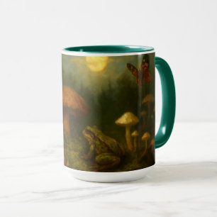 Goblincore Mushrooms, Snails & Frog In Moonlight Mug