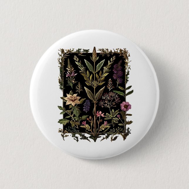 Goblincore Victorian Witch Herbs Classic 6 Cm Round Badge (Front)