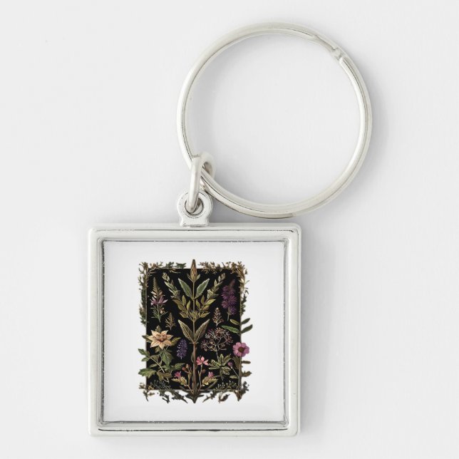 Goblincore Victorian Witch Herbs Classic Key Ring (Front)