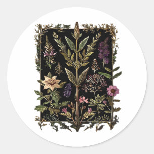 Goblincore Victorian Witch Herbs Classic Round Sticker