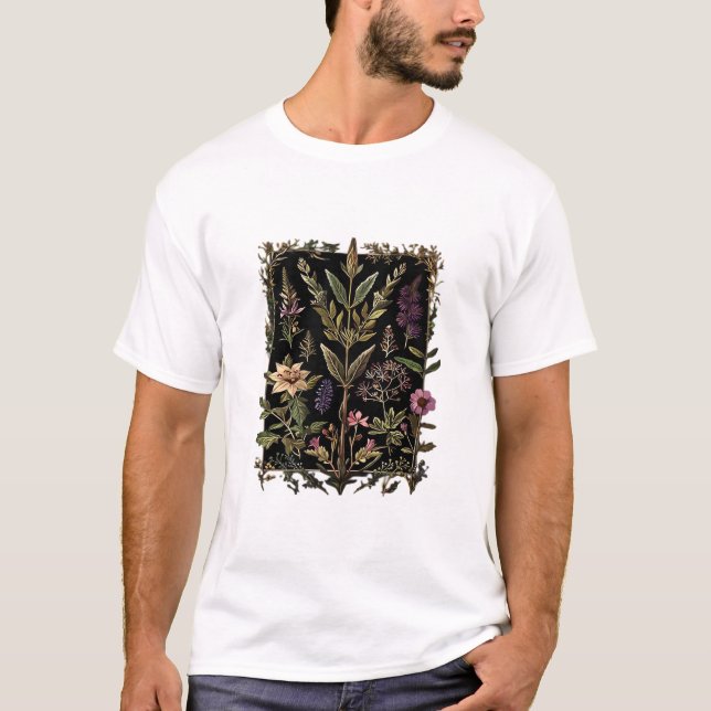 Goblincore Victorian Witch Herbs Classic T-Shirt (Front)