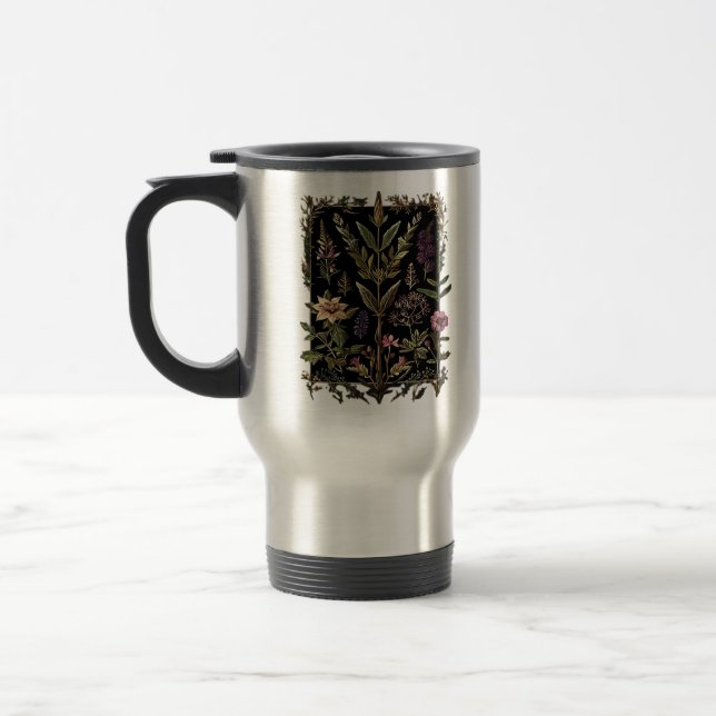 Goblincore Victorian Witch Herbs Classic Travel Mug (Left)