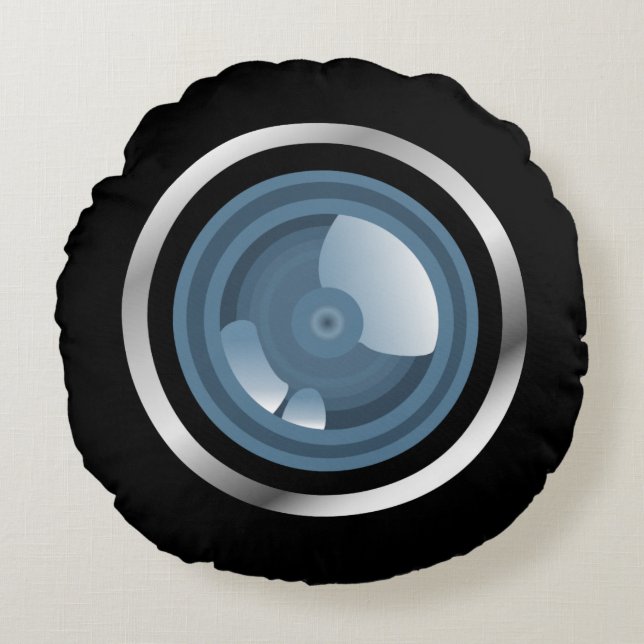 Gocha! Camera Lens Round Pillow (Front)