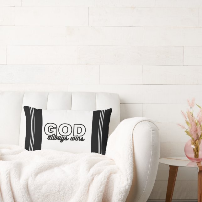 God Always Wins Lumbar Pillow (Couch)