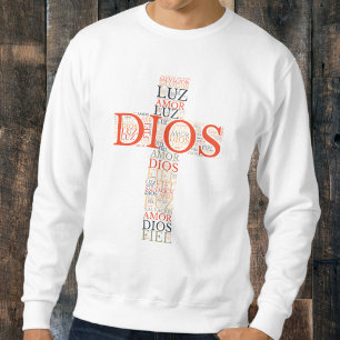 God And Faith Cross Men's Christian Spanish Sweatshirt