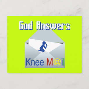 God Answers Knee Mail Gift Postcard