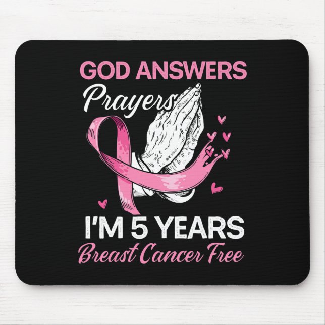 God Answers Prayers Breast Cancer Survivor Christi Mouse Pad (Front)