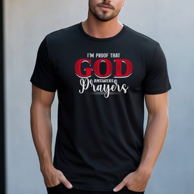 God Answers Prayers | Religious Motivational Quote T-Shirt (Creator Uploaded)