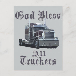 God Bless All Truckers Postcard