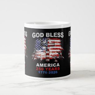 God Bless America 250 Years 1776-2026 Christian Cr Large Coffee Mug