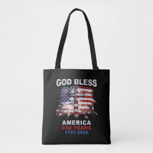 God Bless America 250 Years 1776-2026 Christian Cr Tote Bag