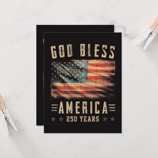 God Bless America 250 Years 1776-2026 Invitation (Front/Back In Situ)