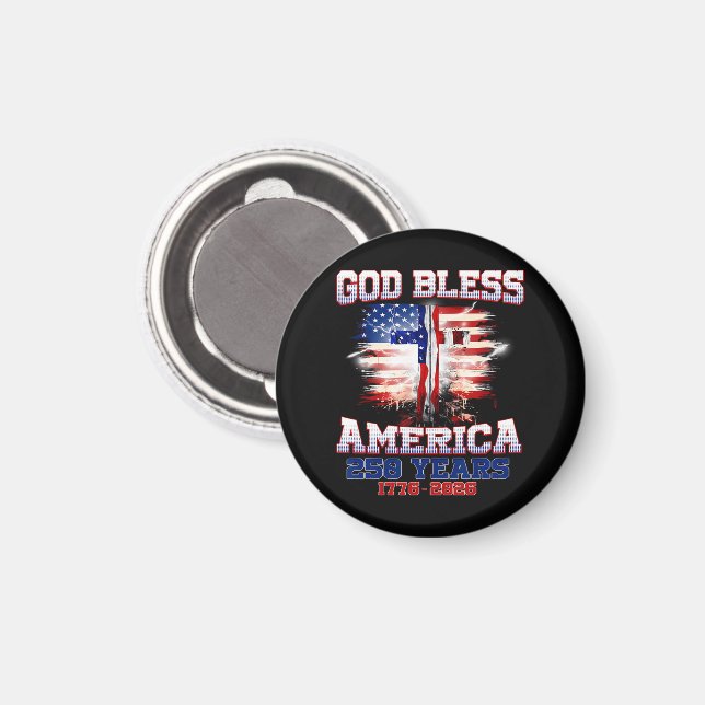 God Bless America 250 Years 1776 2026 Magnet (Front/Back)