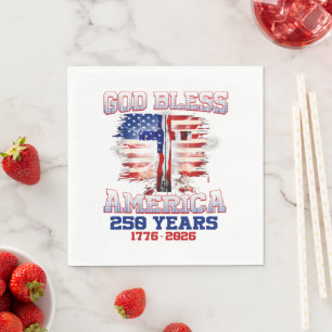 God Bless America 250 Years 1776 2026 Napkin