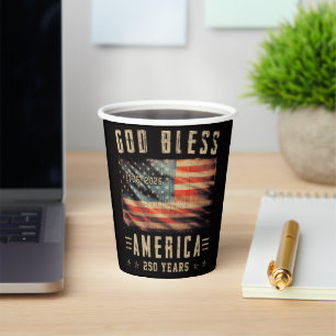 God Bless America 250 Years 1776-2026 Paper Cups