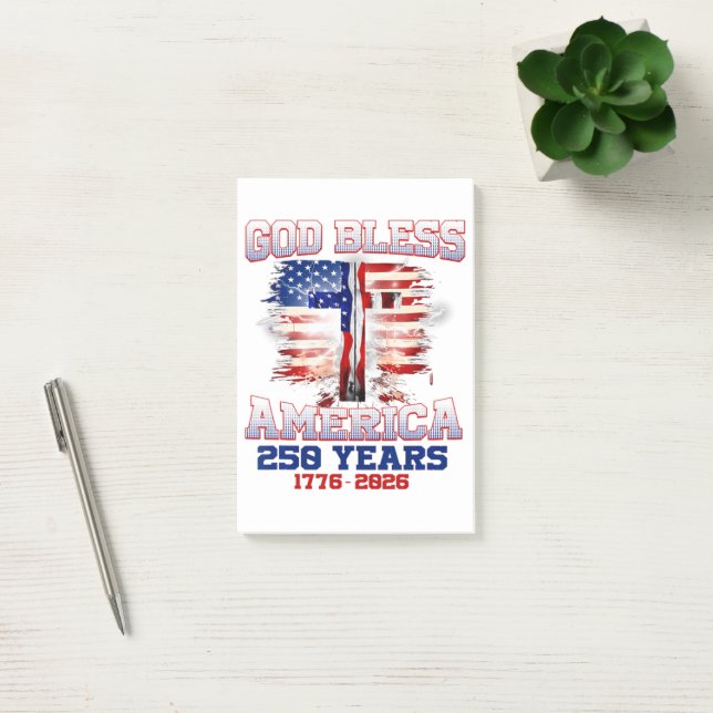 God Bless America 250 Years 1776 2026 Post-it Notes (Office)