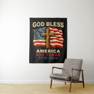 God Bless America 250 Years 1776-2026 Tapestry