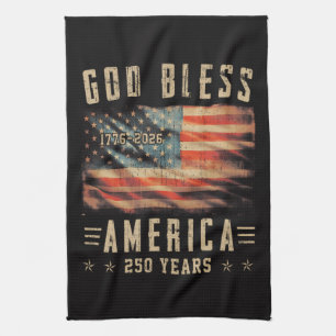 God Bless America 250 Years 1776-2026 Tea Towel