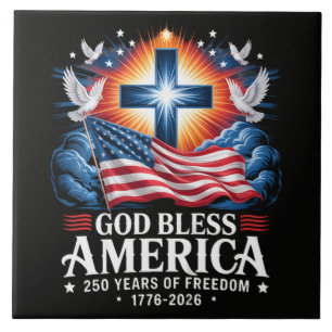 God Bless America 250 Years 1776-2026 Tile