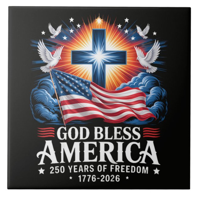 God Bless America 250 Years 1776-2026 Tile (Front)