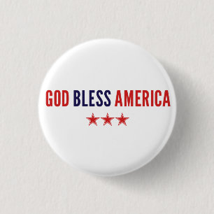 God Bless America 3 Cm Round Badge