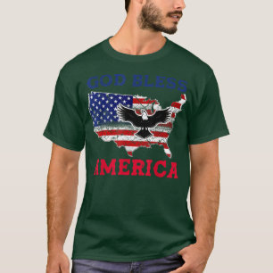 God Bless America 4 th Of July Patriotic USA Men W T-Shirt