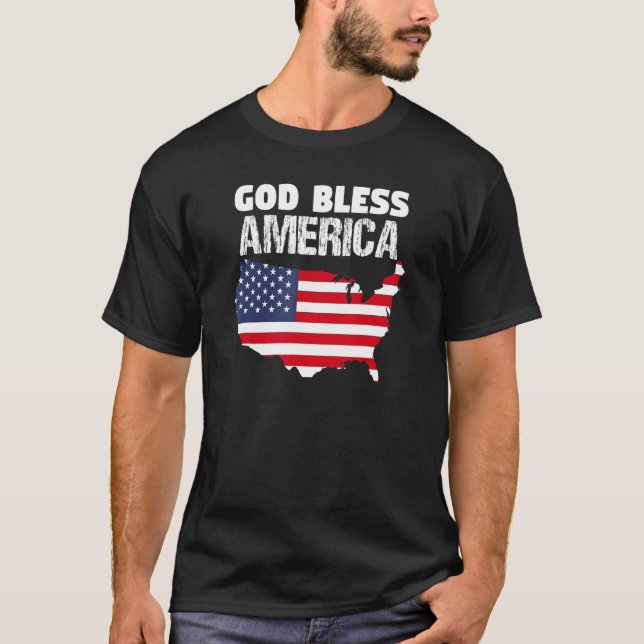 God Bless America  4th Of July T-Shirt (Front)