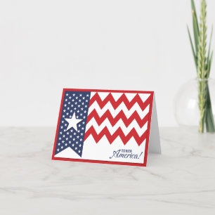 God Bless America 4th of july Thank You Card
