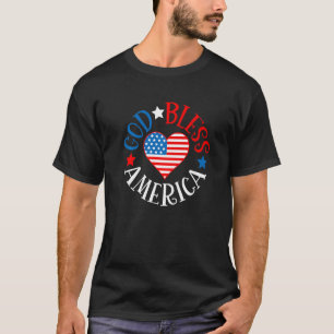God Bless America 4th Of July  Us Flag Independenc T-Shirt