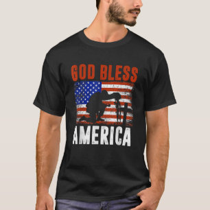 God Bless America 4th of July USA Flag Patriotic C T-Shirt